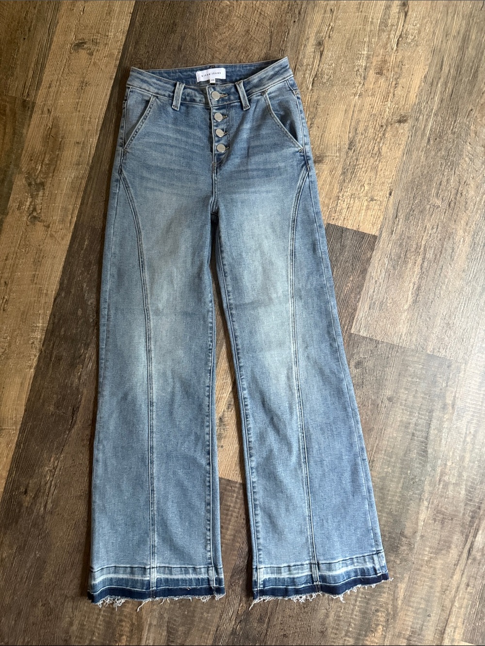 Risen High-Rise Wide Leg Button-Fly 3/26 NWT